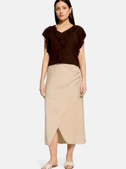 Cartoon Damen Wickelrock in beige gold