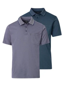 CASAMODA Herren Poloshirts im 2er-Pack in blau