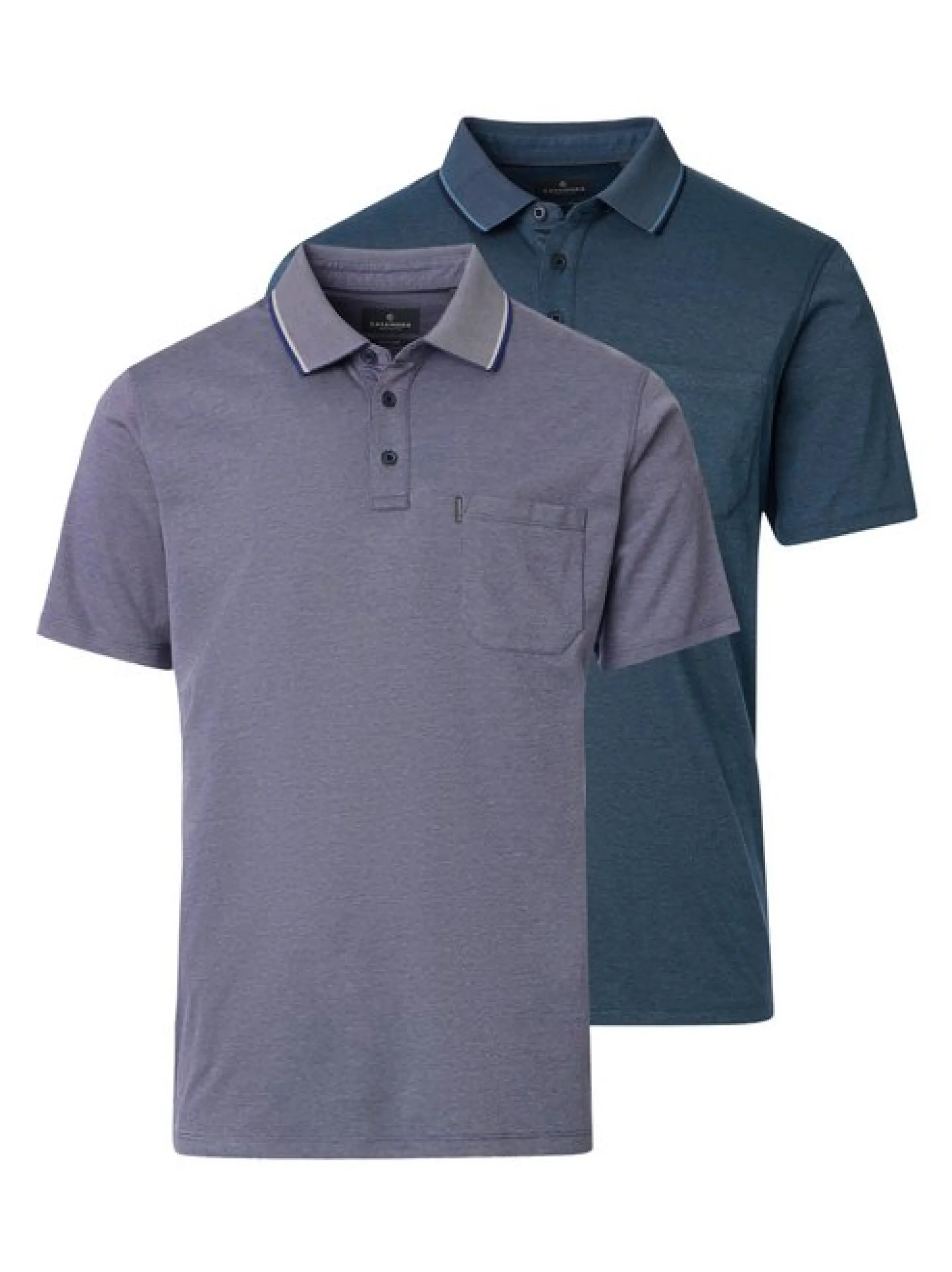 CASAMODA Herren Poloshirts im 2er-Pack in blau