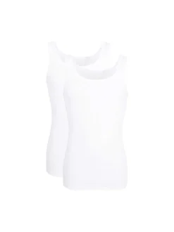 Ceceba Herren Tanktop - Classic Double Rib in weiß