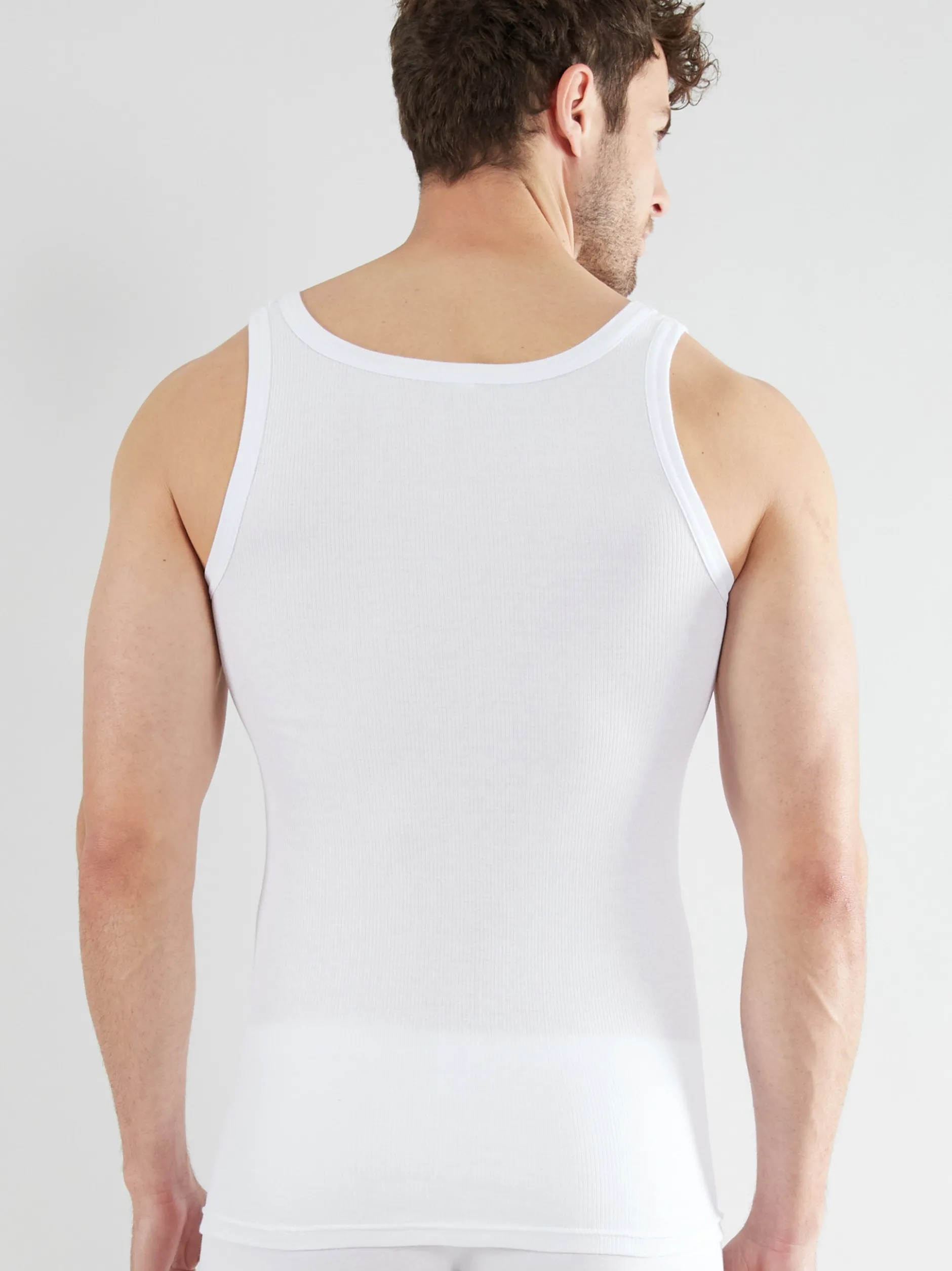 Ceceba Herren Tanktop - Classic Double Rib in weiß