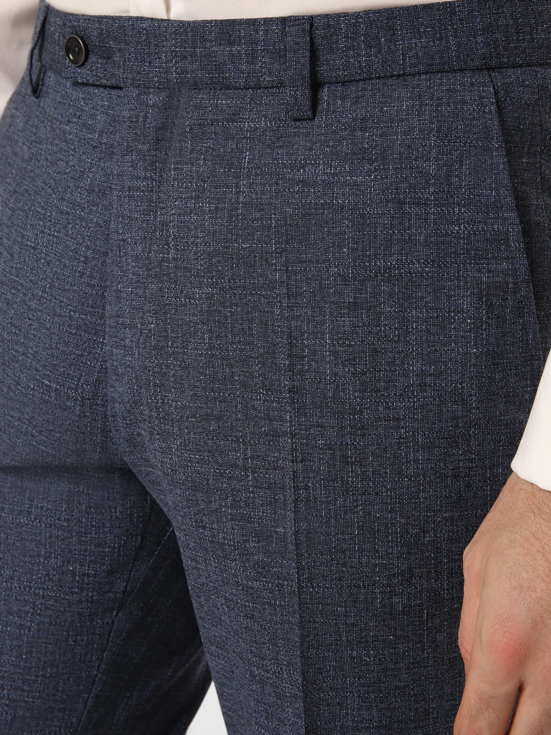 CG - CLUB of GENTS Herren Baukasten-Hose mit Leinen-Anteil - Paco-N in indigo