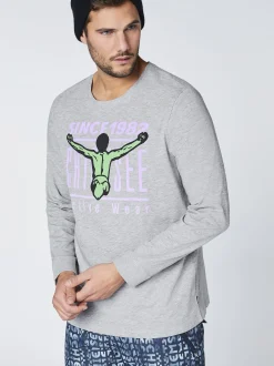 Chiemsee Longsleeve in grau - Ausschnitt: Rundhals