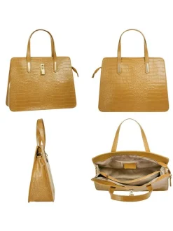 Cluty Damen Handtasche in gelb