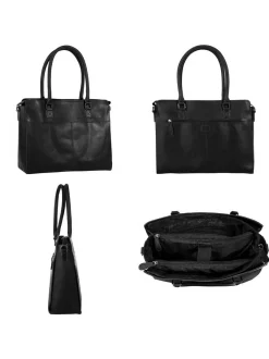 Cluty Damen Shopper in schwarz
