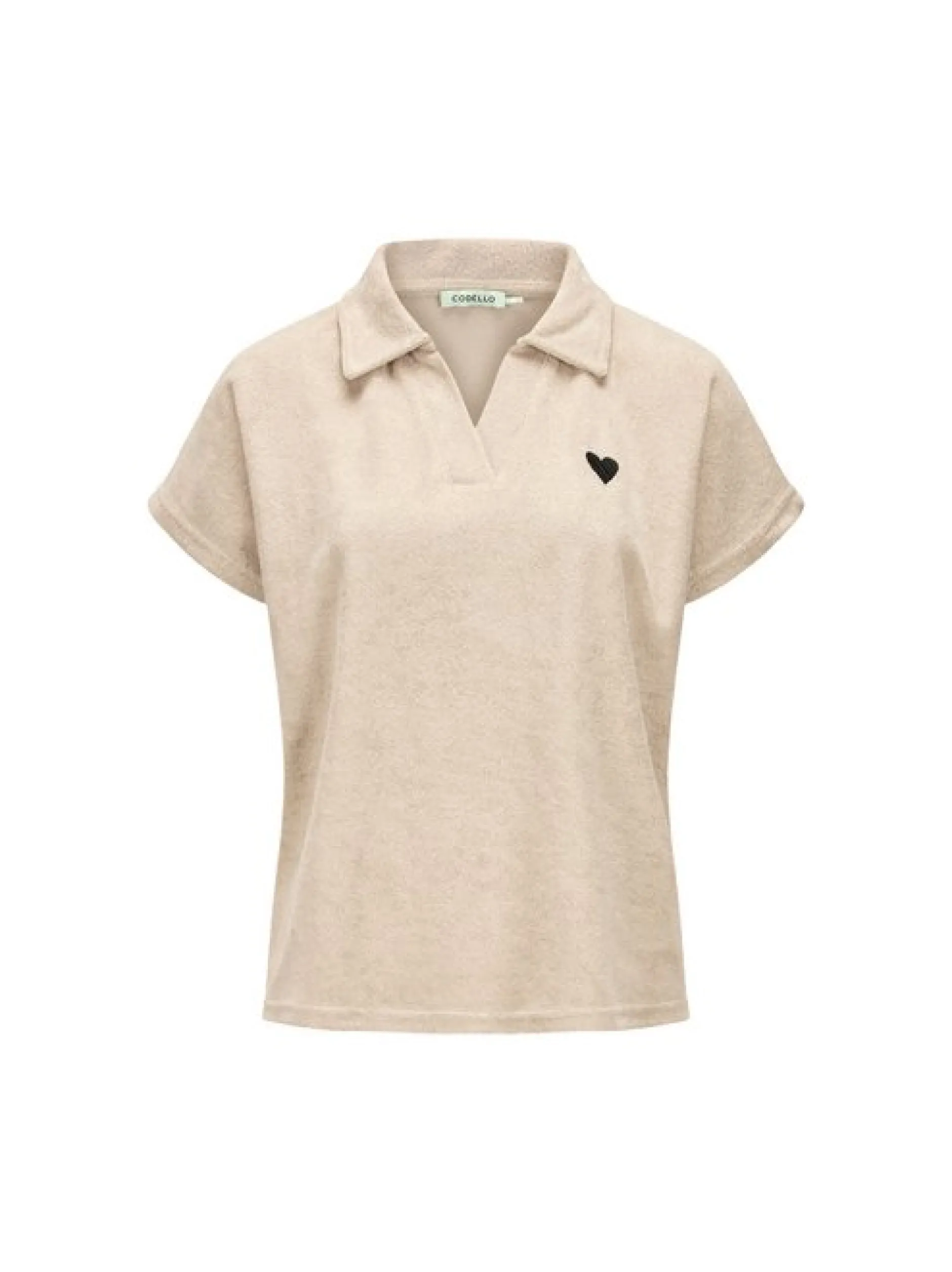 Codello Damen Poloshirt in beige - Ärmel: kurzarm
