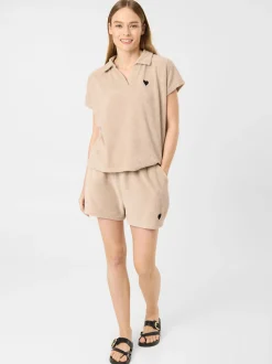 Codello Damen Poloshirt in beige - Ärmel: kurzarm