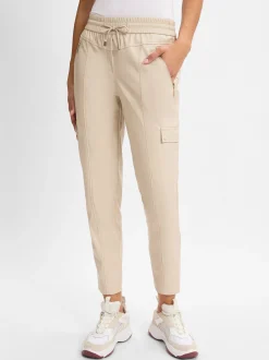 comma Damen Hose in beige - Länge: verkürzt