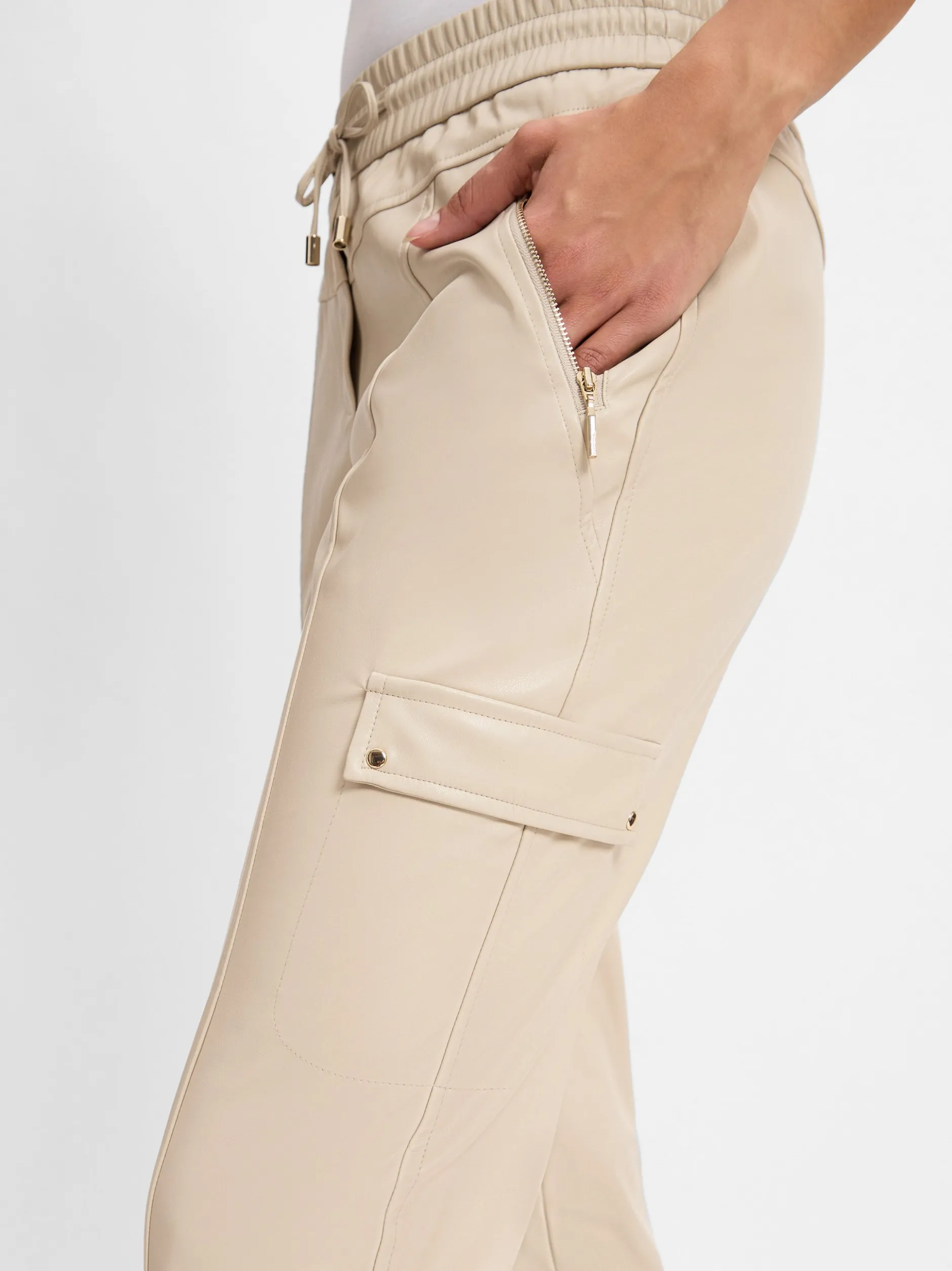 comma Damen Hose in beige - Länge: verkürzt