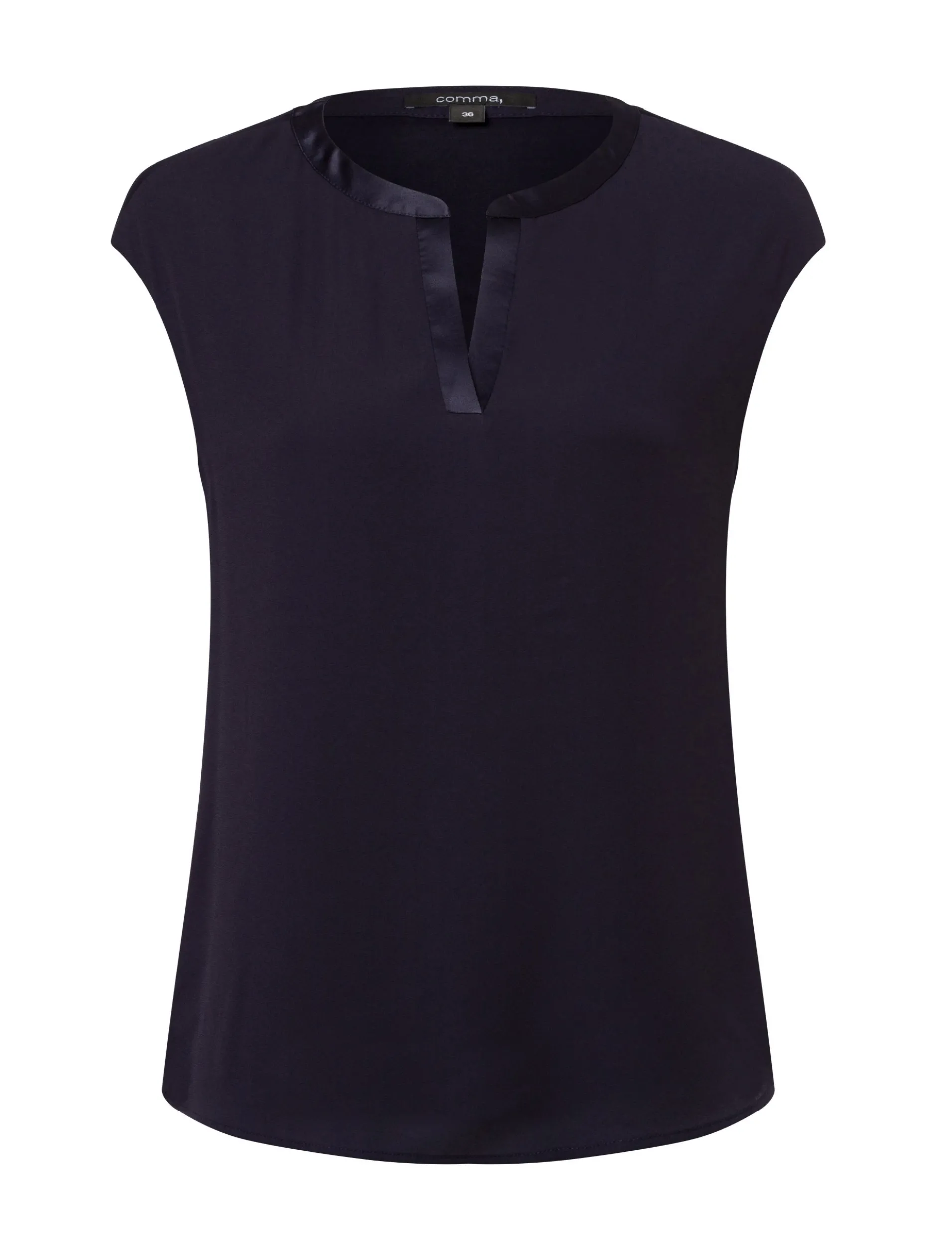 comma Damen Shirt in marine - Ausschnitt: V-Ausschnitt