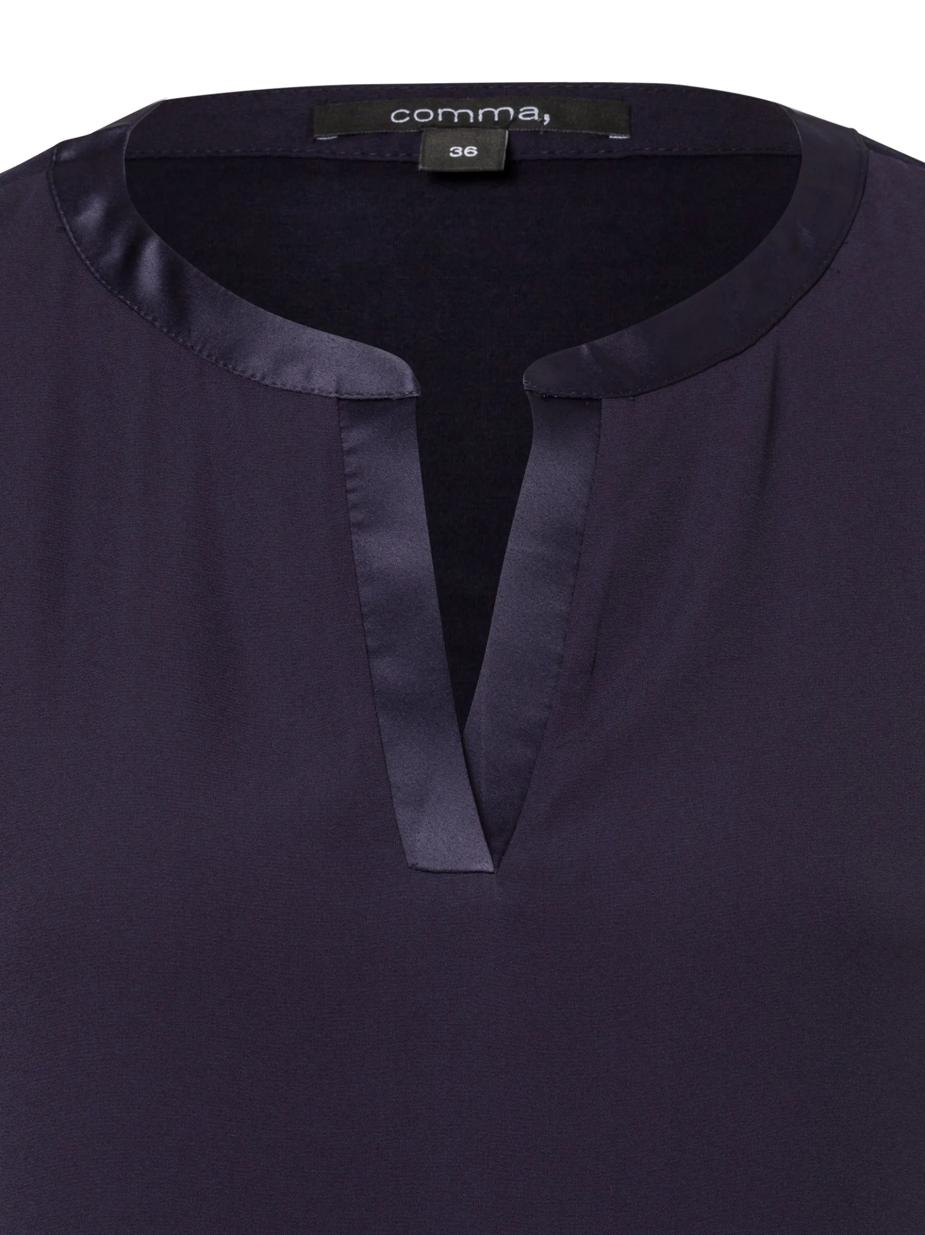 comma Damen Shirt in marine - Ausschnitt: V-Ausschnitt