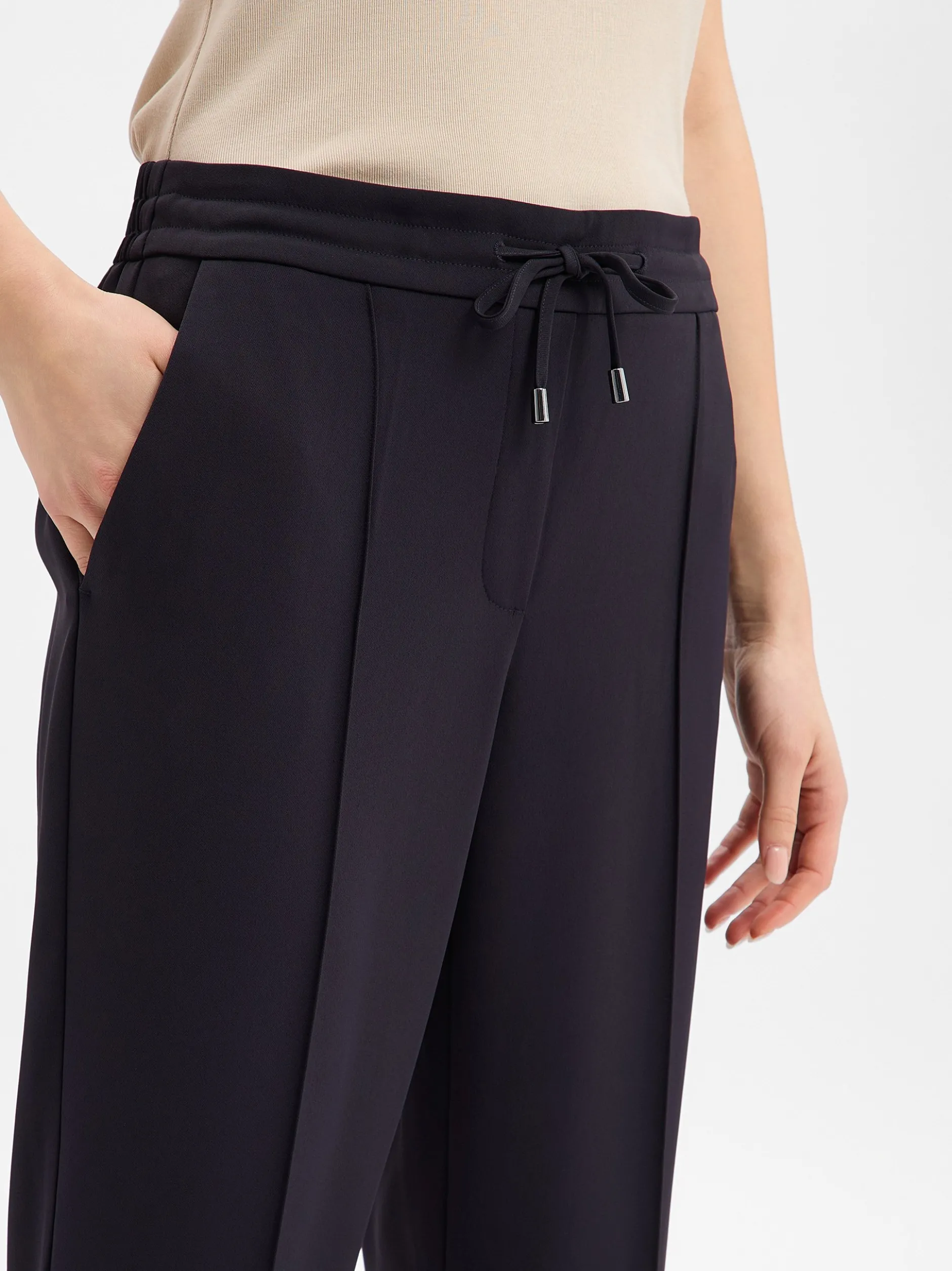 comma Damen Stoffhose in marine - Länge: lang