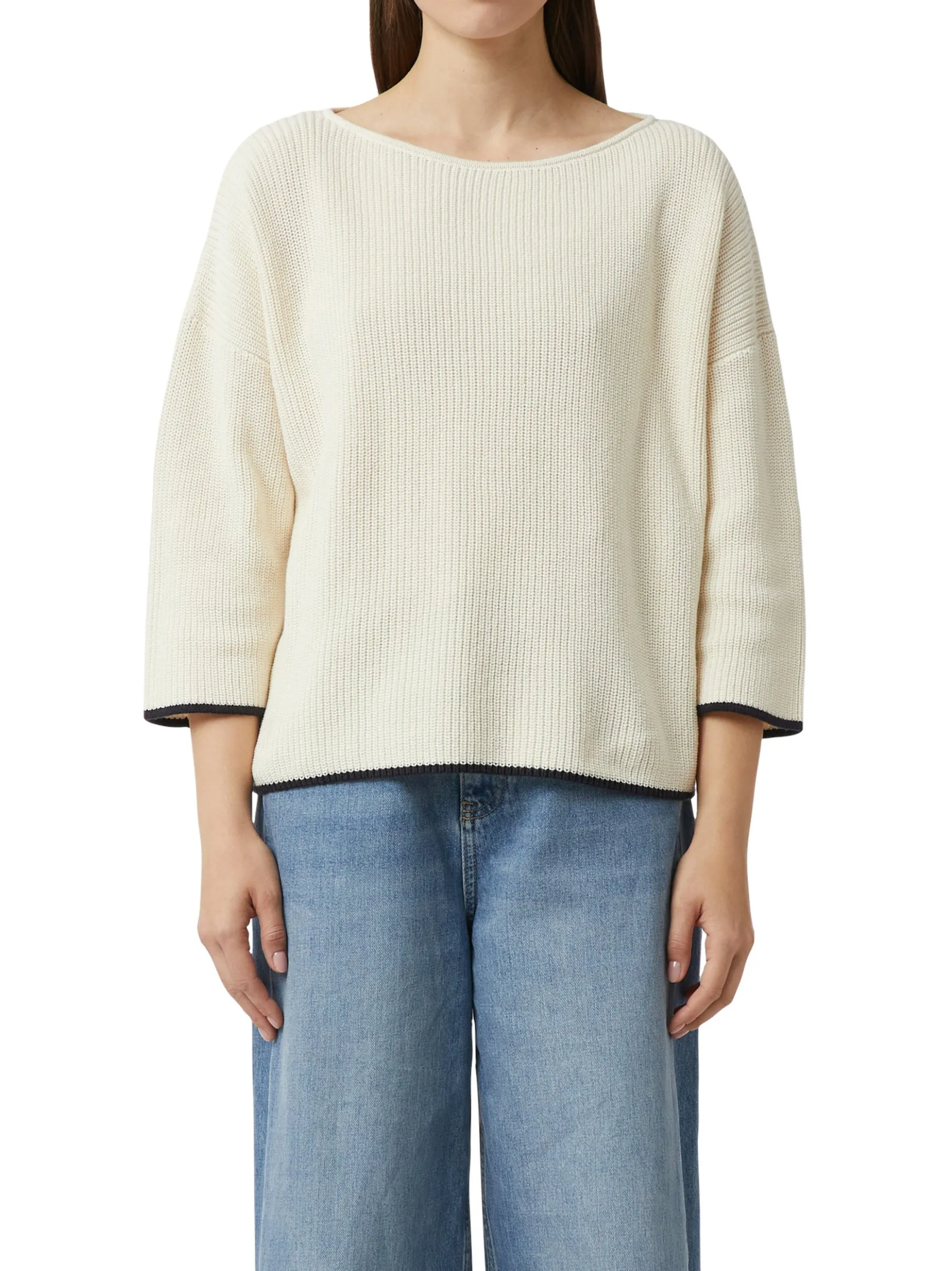 comma Damen Strickpullover in ecru - Ausschnitt: U-Boot