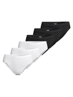 con-ta Damen Midi Slip - 6er Pack Feinripp in mehrfarbig