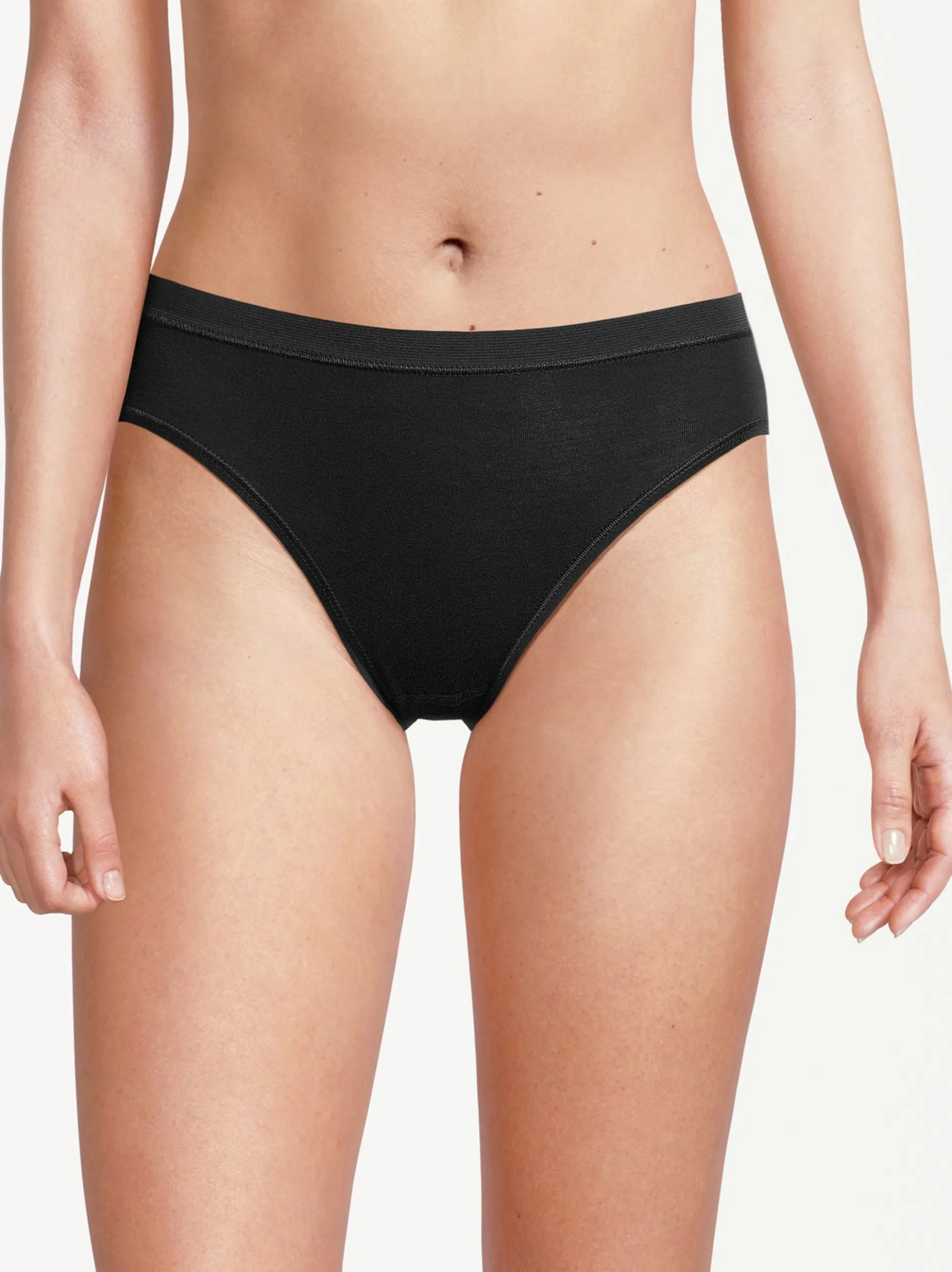 con-ta Damen Midi Slip - 5er Pack Feinripp in schwarz