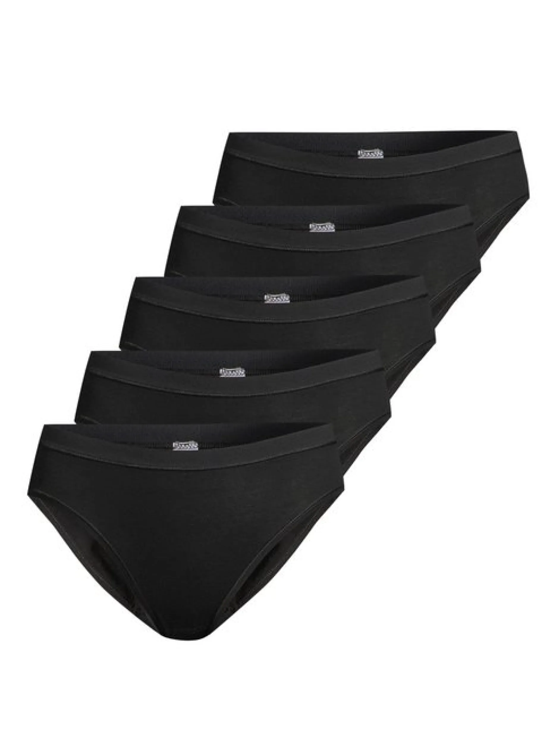 con-ta Damen Midi Slip - 5er Pack Feinripp in schwarz