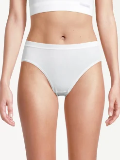 con-ta Damen Midi Slip - 5er Pack Feinripp in weiß