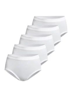 con-ta Damen Taillen Slip - 5er Pack Feinripp in weiß