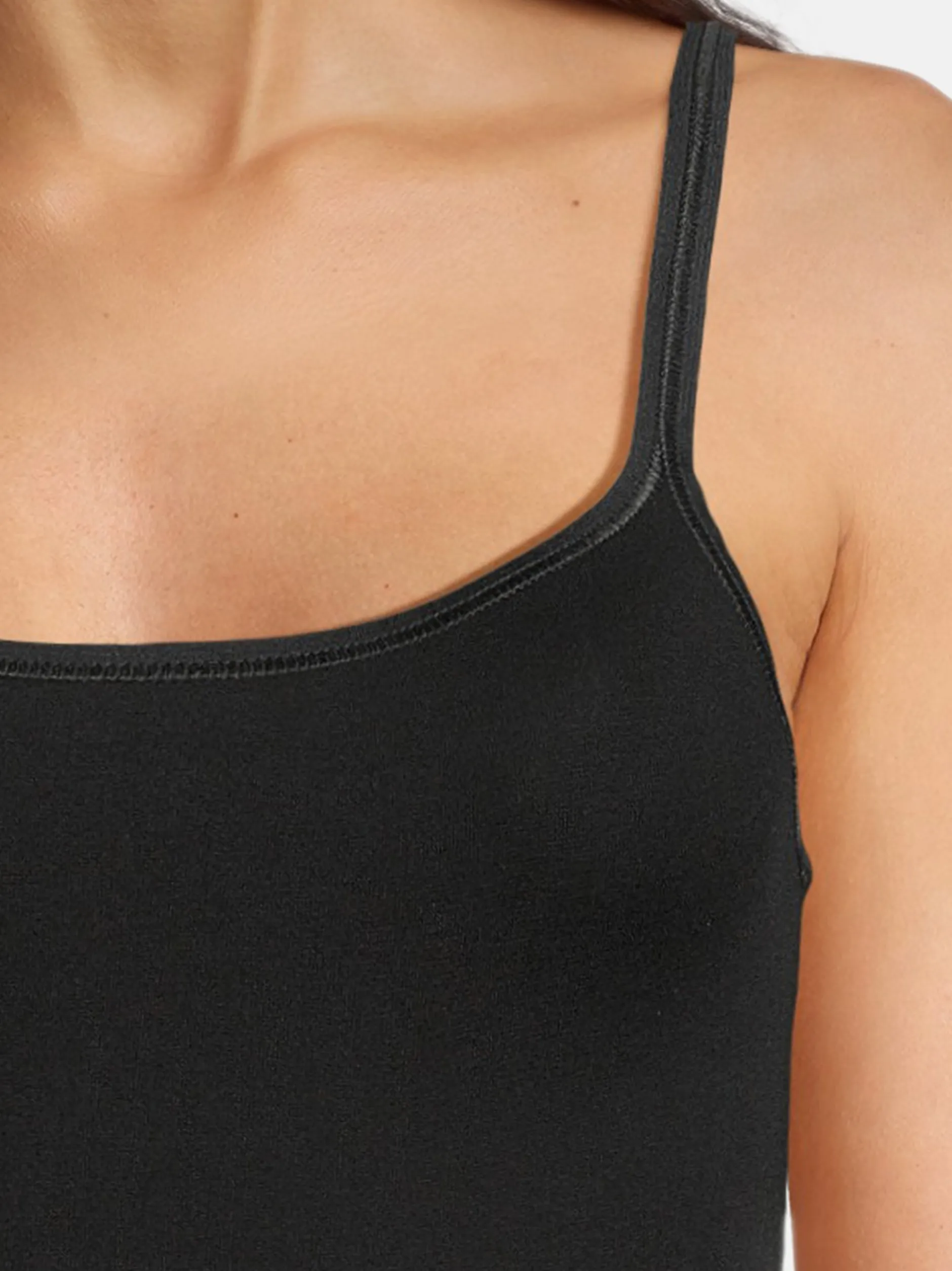 con-ta Damen Unterhemd - 3er Pack Feinripp in schwarz