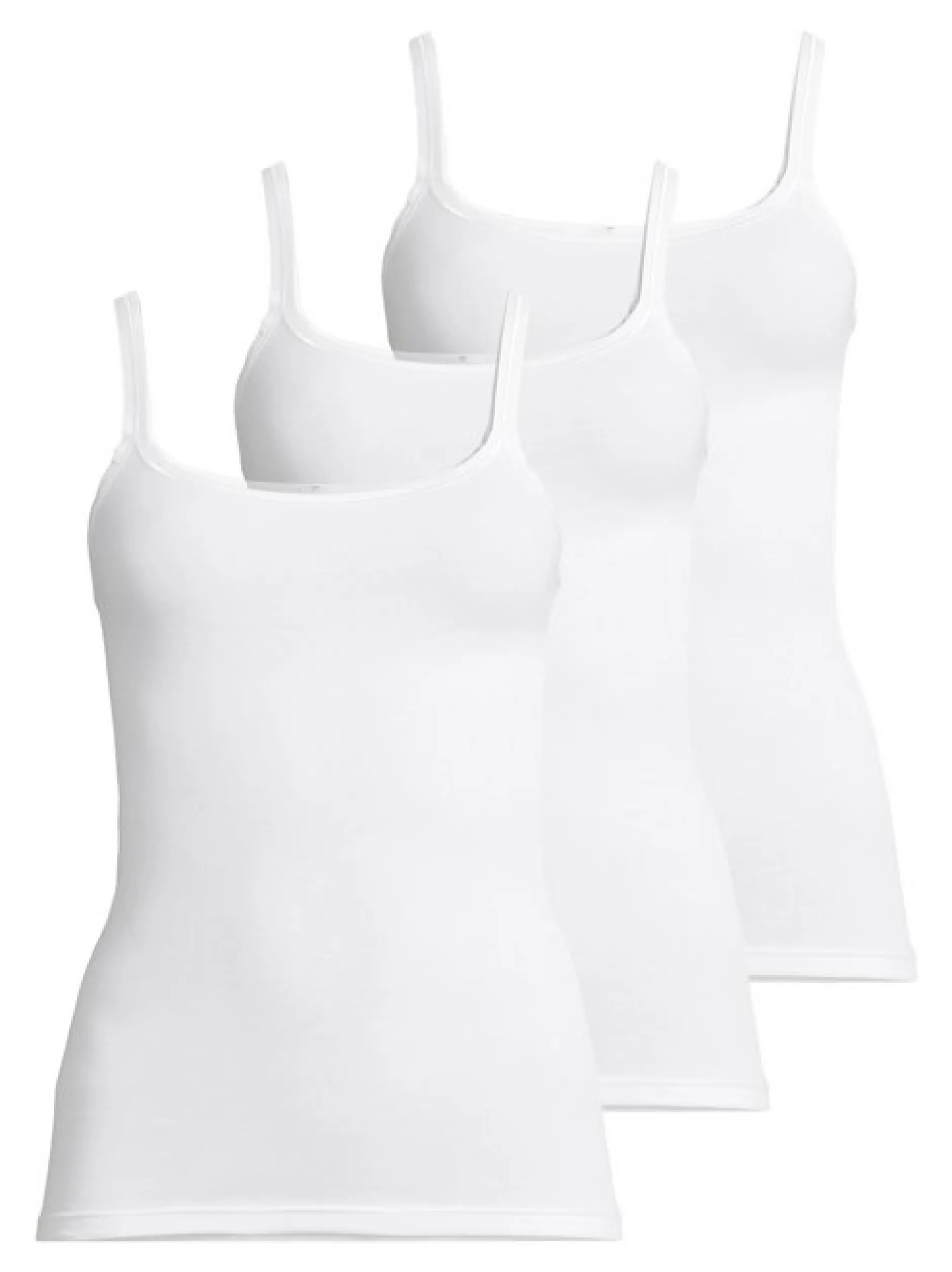 con-ta Damen Unterhemd - 3er Pack Feinripp in weiß