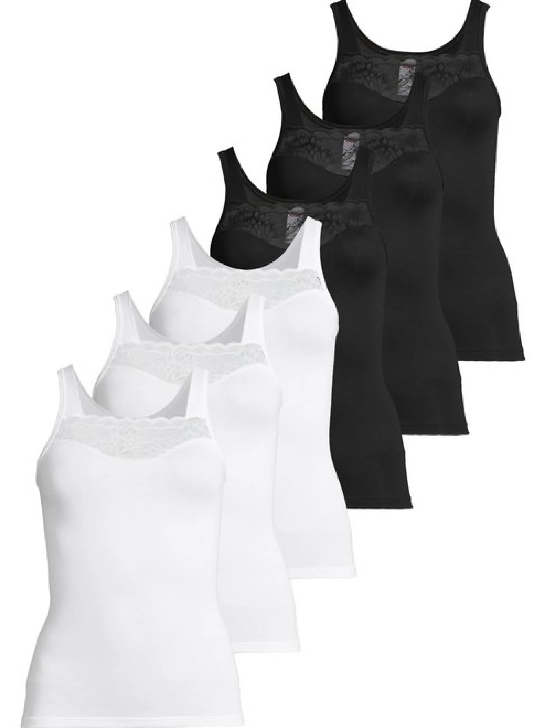 con-ta Damen Unterhemd - 6er Pack Modal in schwarz