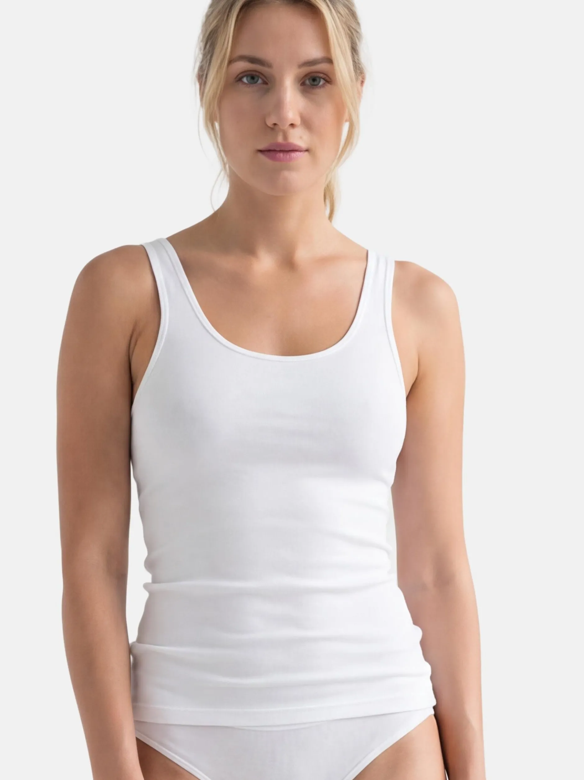 con-ta Damen Unterhemd - 6er Pack Modal in weiß