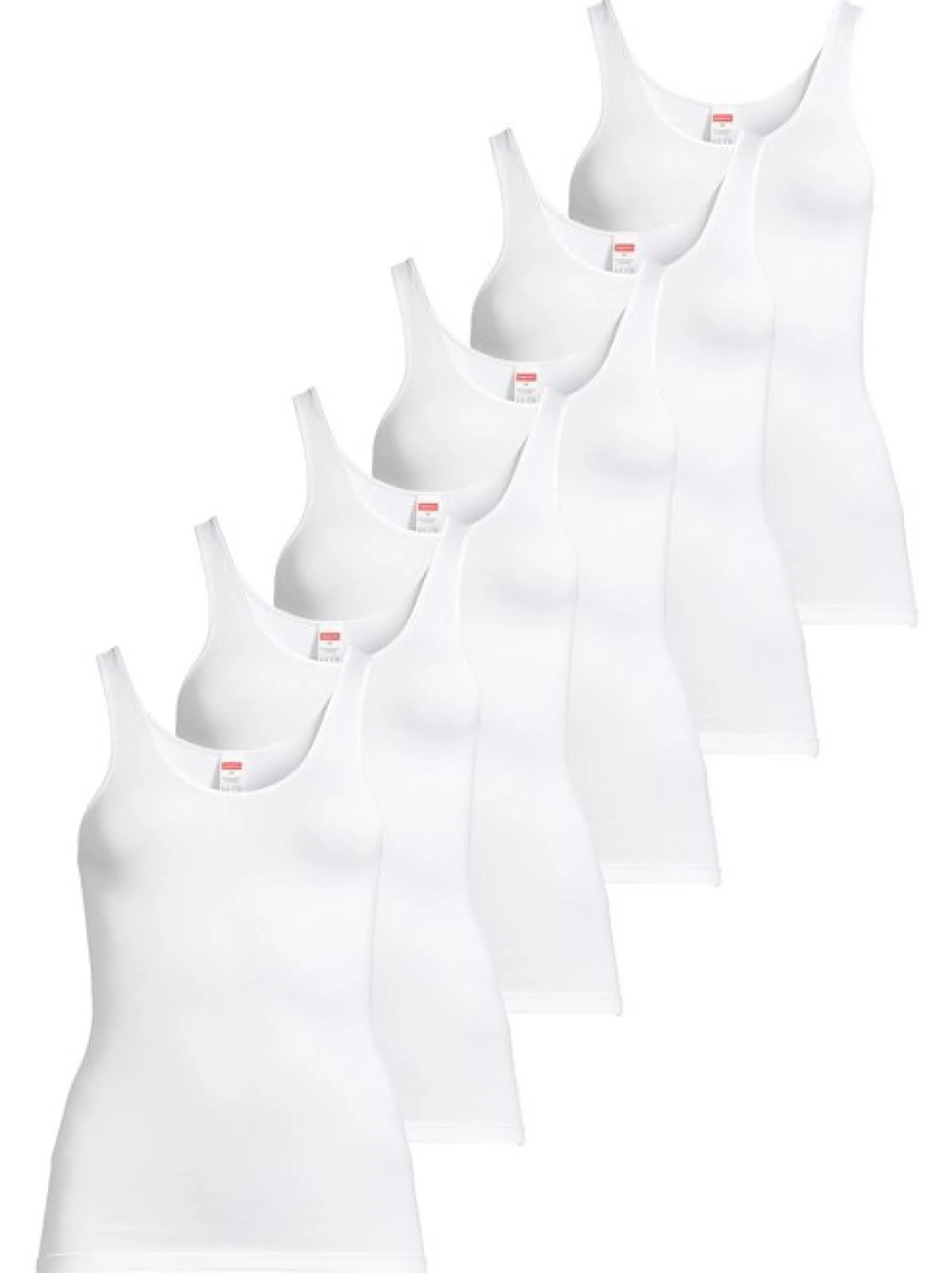 con-ta Damen Unterhemd - 6er Pack Modal in weiß