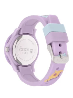 Cool Time Mädchen Armbanduhr - The Cool Pink Dino in lila