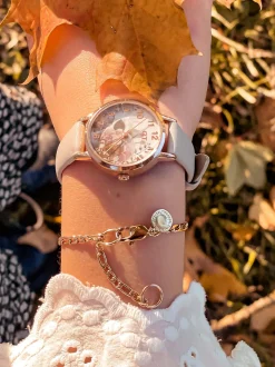 Cool Time Mädchen Armbanduhr - The Cool Rose Flower Power in rosa