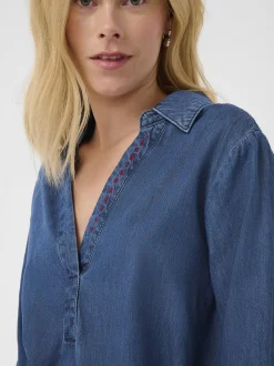 Culture Damen Jeansbluse CUmaxy in medium stone denim