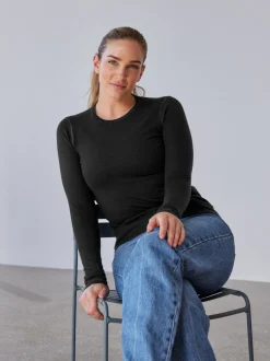 DANISH ENDURANCE Damen Langarmshirt in schwarz