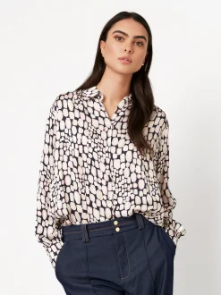 DESOTO Damen Bluse - Lena in blau - Ärmel: langarm