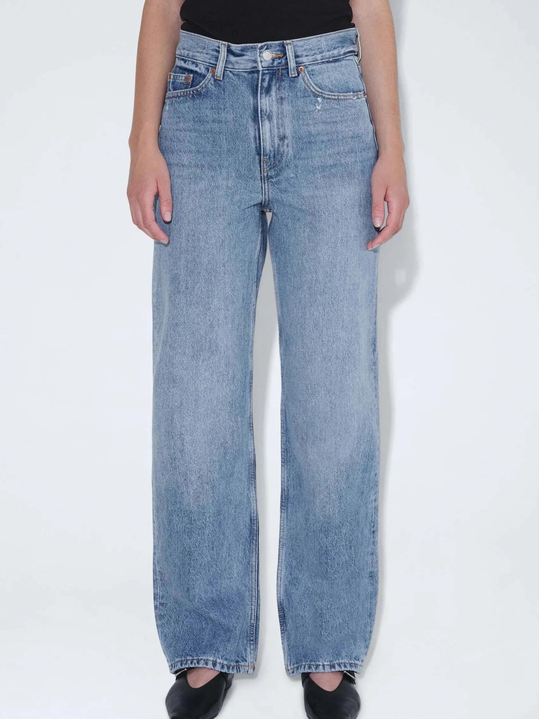Dr. Denim Damen Jeans – Echo High Straight in light stone
