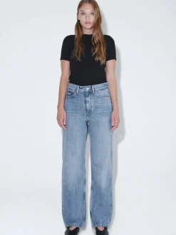 Dr. Denim Damen Jeans – Echo High Straight in light stone
