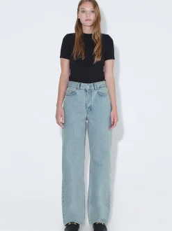Dr. Denim Damen Jeans – Echo High Straight in light stone