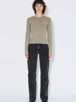 Dr. Denim Damen Langarmshirt – Stella Rib in beige