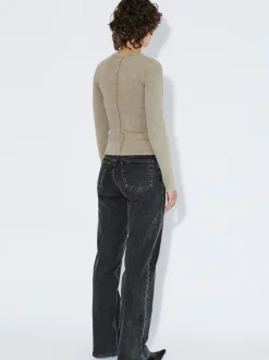 Dr. Denim Damen Langarmshirt – Stella Rib in beige
