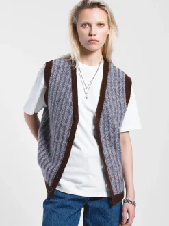 Dr. Denim Unisex Strickweste - Bobby in blau