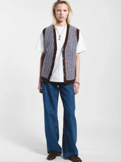 Dr. Denim Unisex Strickweste - Bobby in blau