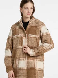 Dreimaster Damen Übergangsjacke aus Wollgemisch in camel ecru