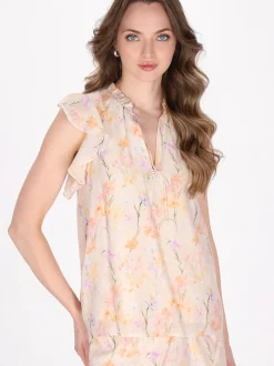 Dreimaster Damen Bluse in aprikot