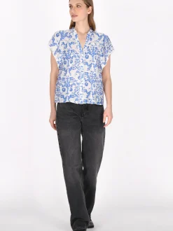 Dreimaster Damen Bluse in blau