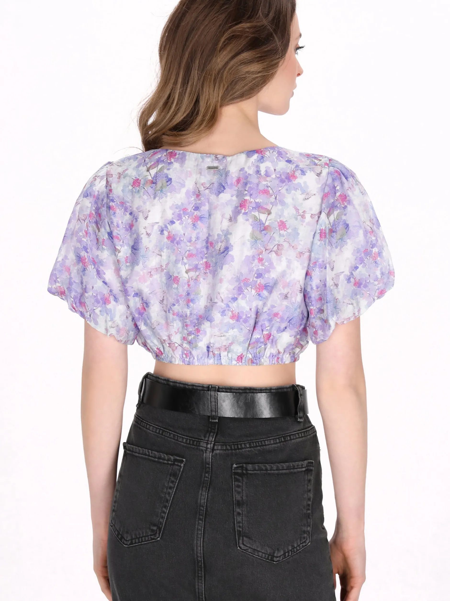 Dreimaster Damen Bluse in grau - Ausschnitt: Rundhals