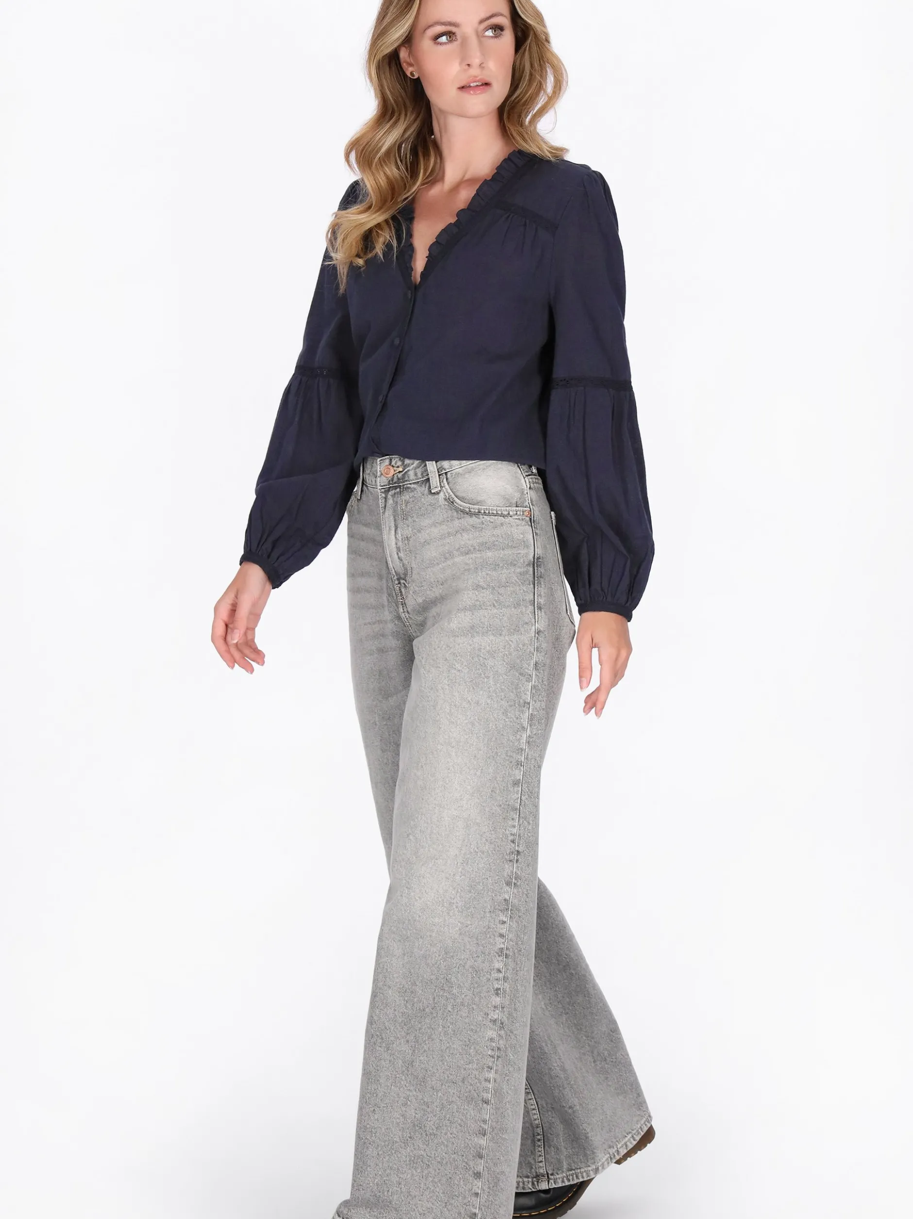 Dreimaster Damen Bluse in marine