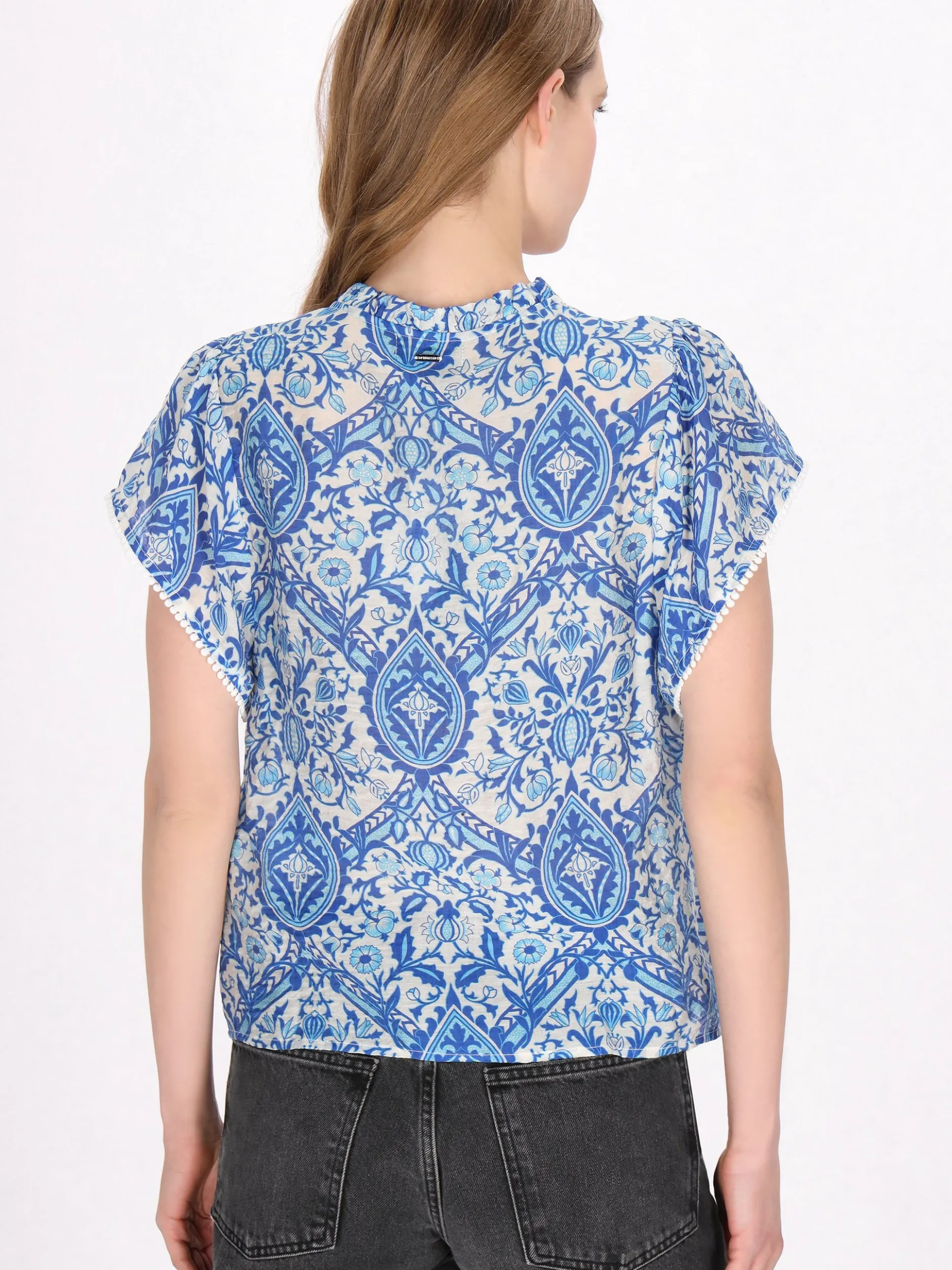 Dreimaster Damen Bluse in türkis