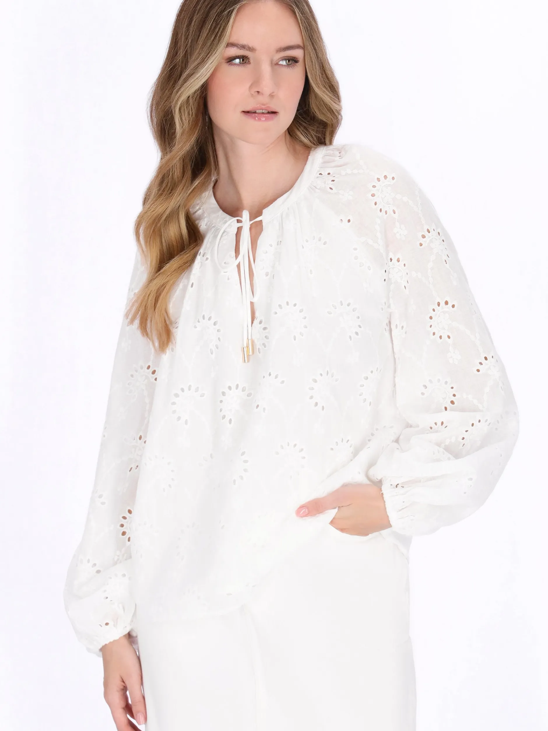 Dreimaster Damen Bluse in weiß