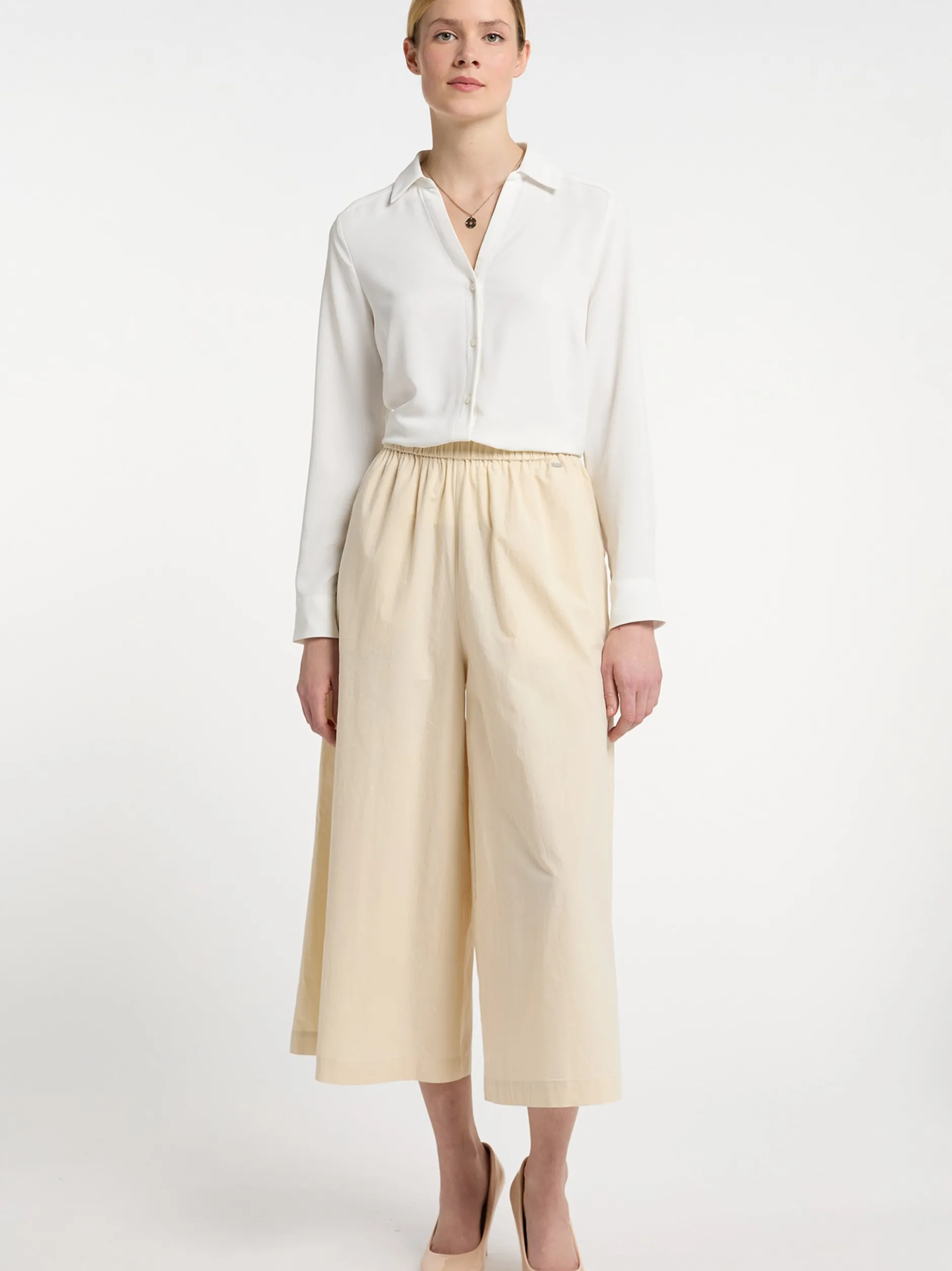 Dreimaster Damen Culotte in beige - Länge: lang