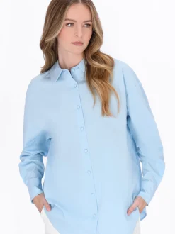 Dreimaster Damen Hemdbluse in blau