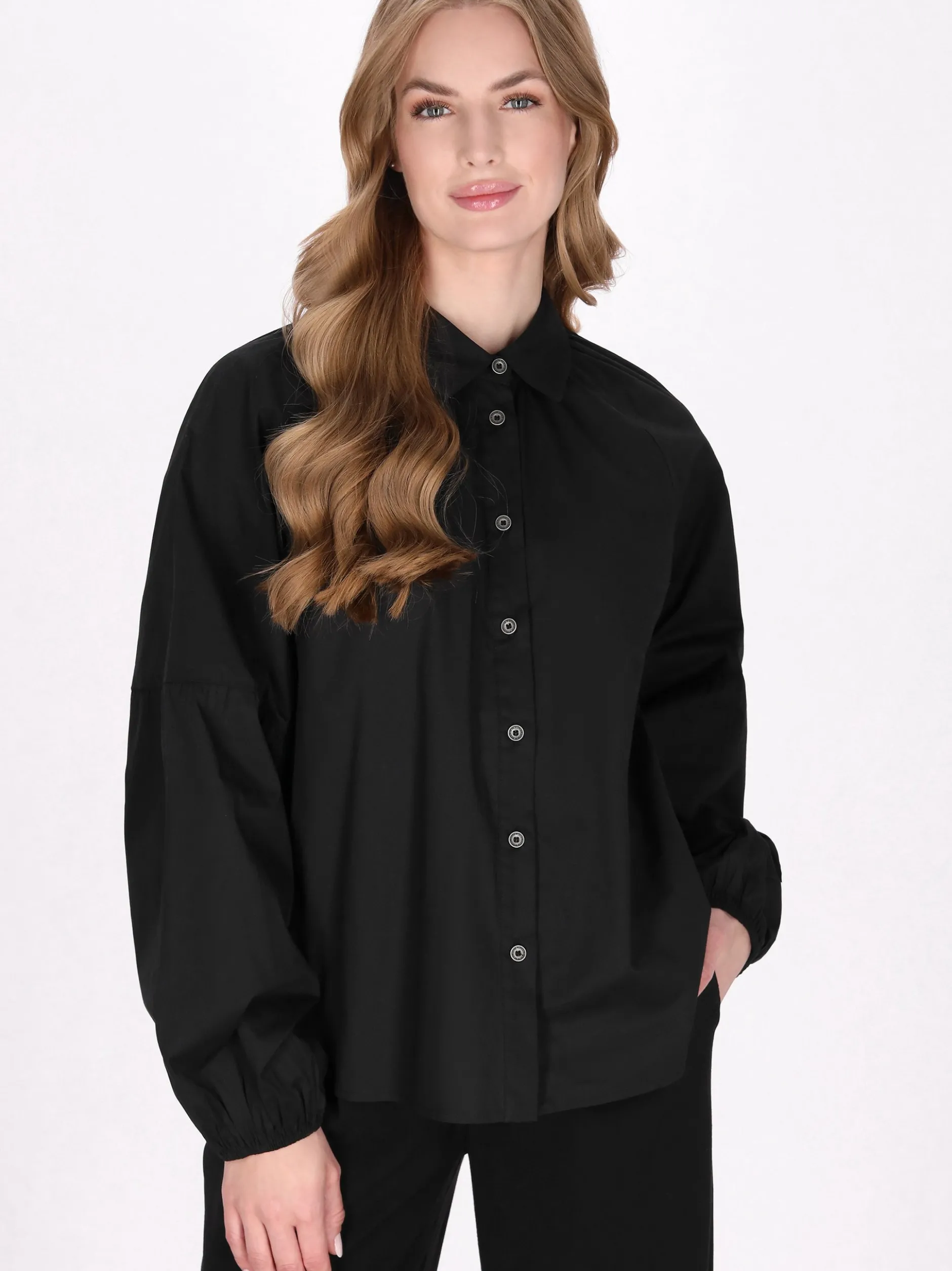 Dreimaster Damen Hemd in schwarz