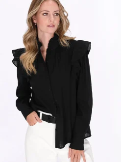 Dreimaster Damen Hemd in schwarz